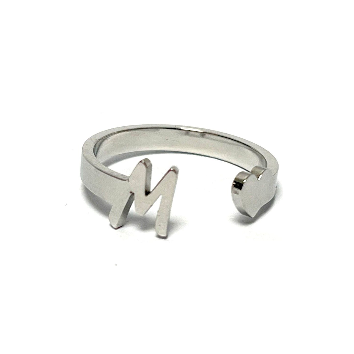 Anillo letras, ajustables, de acero inoxidable