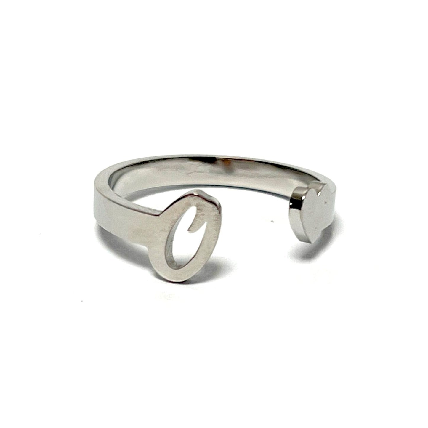 Anillo letras, ajustables, de acero inoxidable