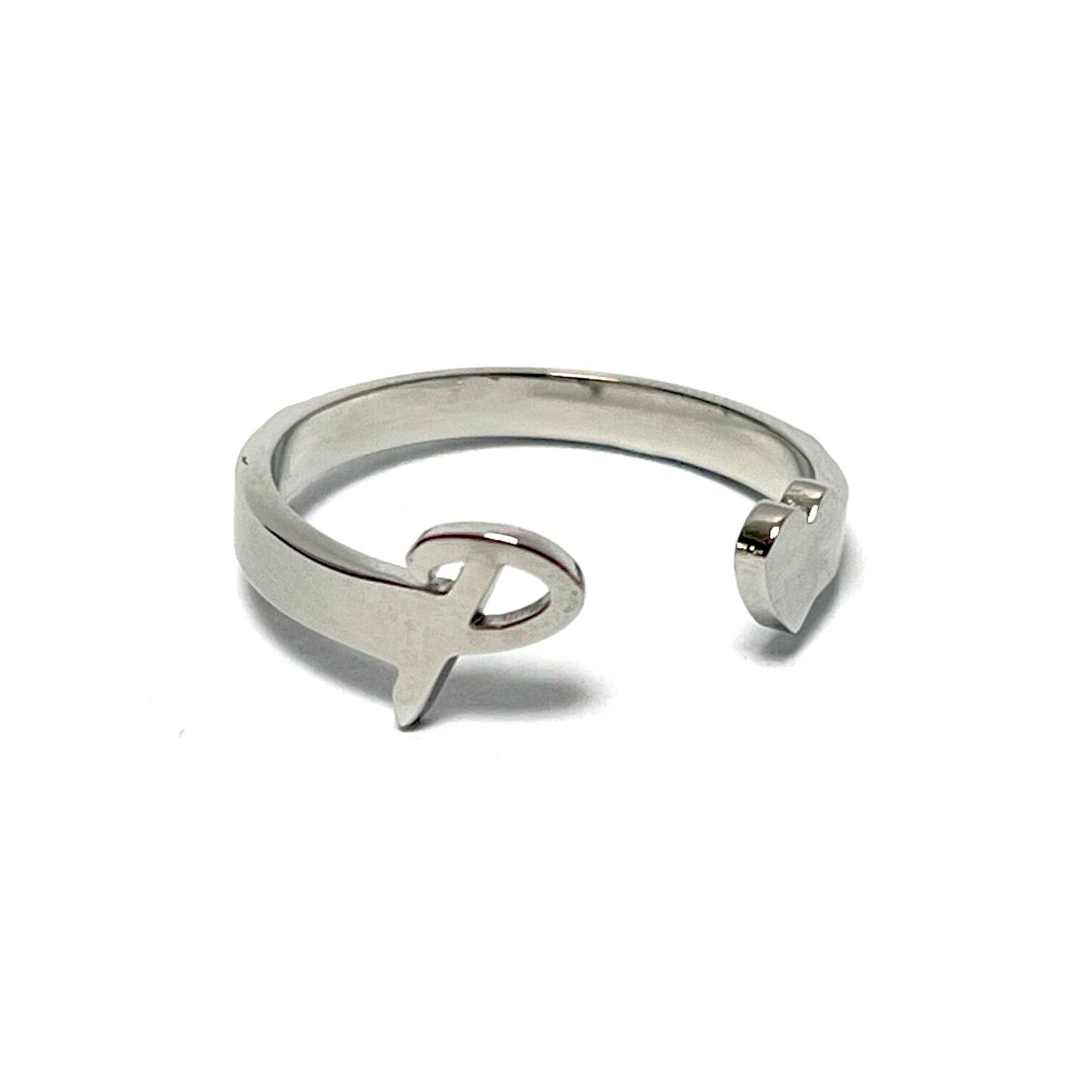 Anillo letras, ajustables, de acero inoxidable