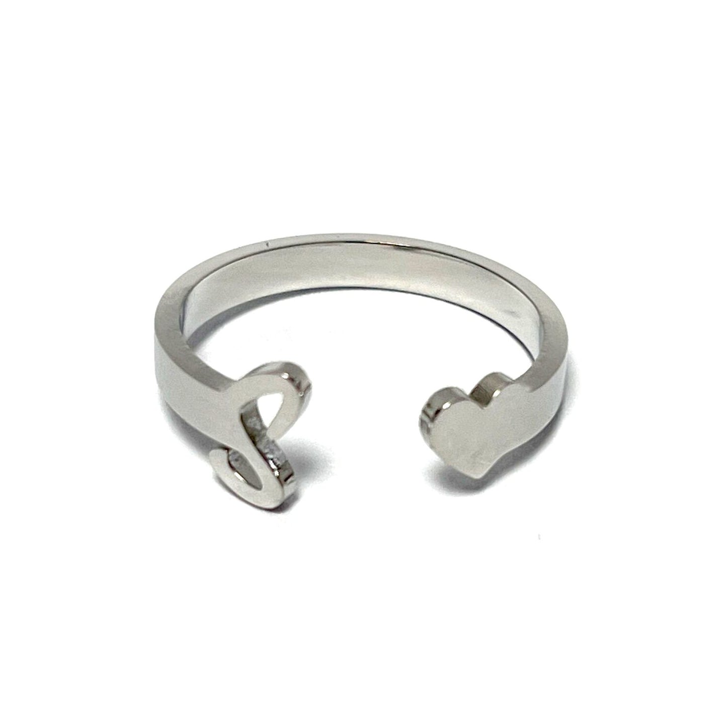 Anillo letras, ajustables, de acero inoxidable