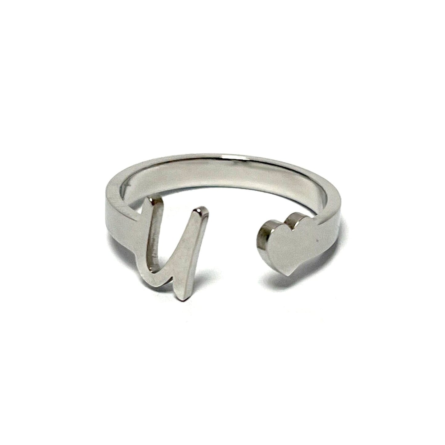 Anillo letras, ajustables, de acero inoxidable