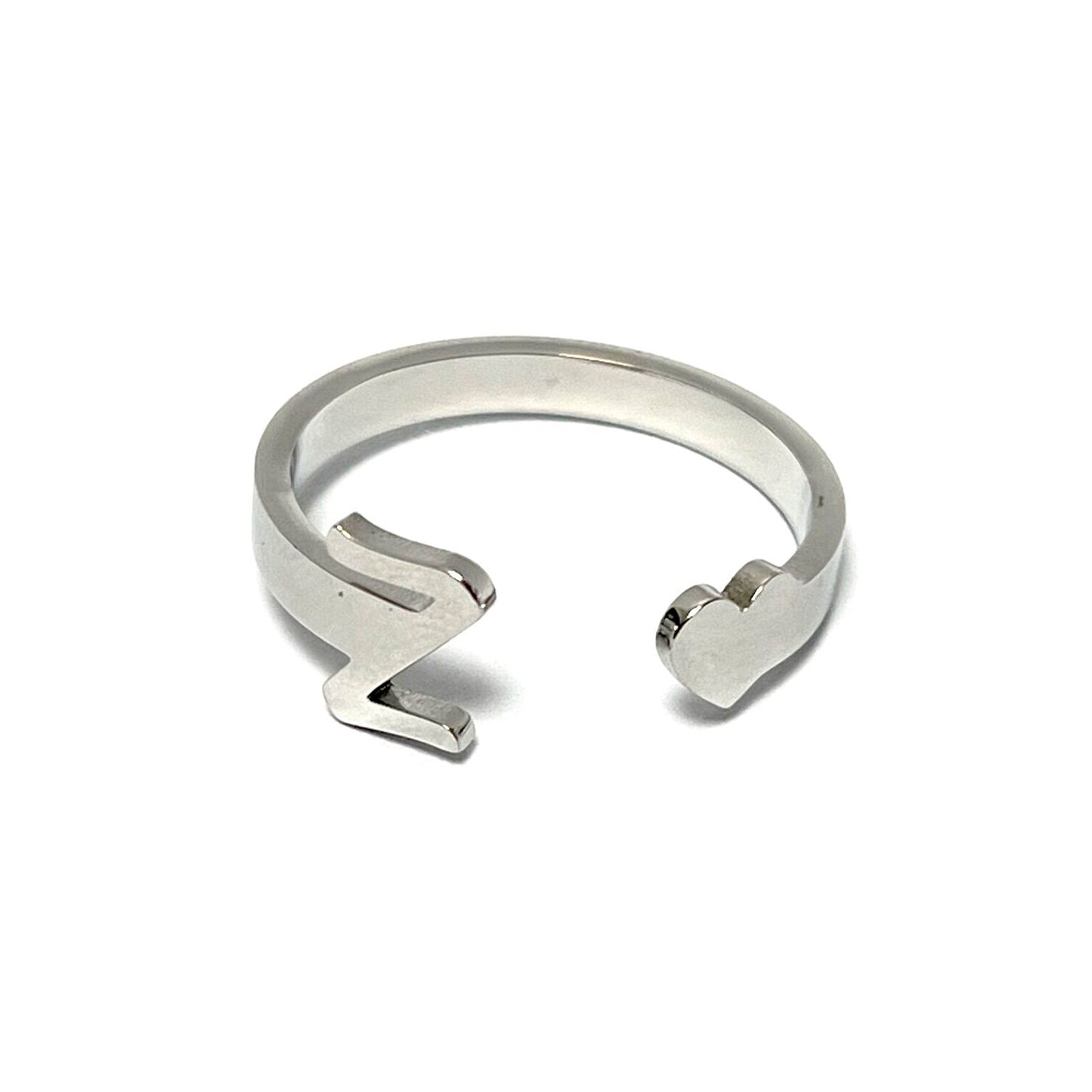 Anillo letras, ajustables, de acero inoxidable
