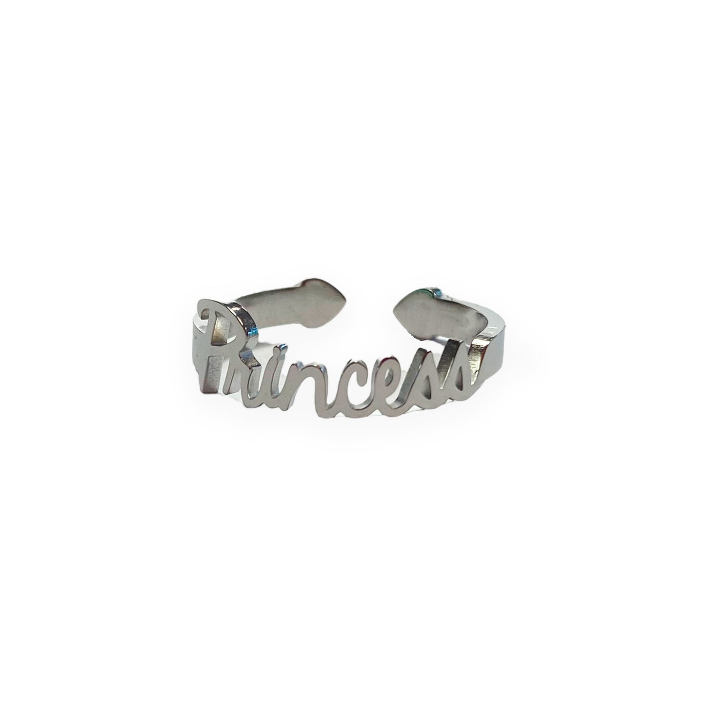 Anillo Princess, ajustable, de acero inoxidable