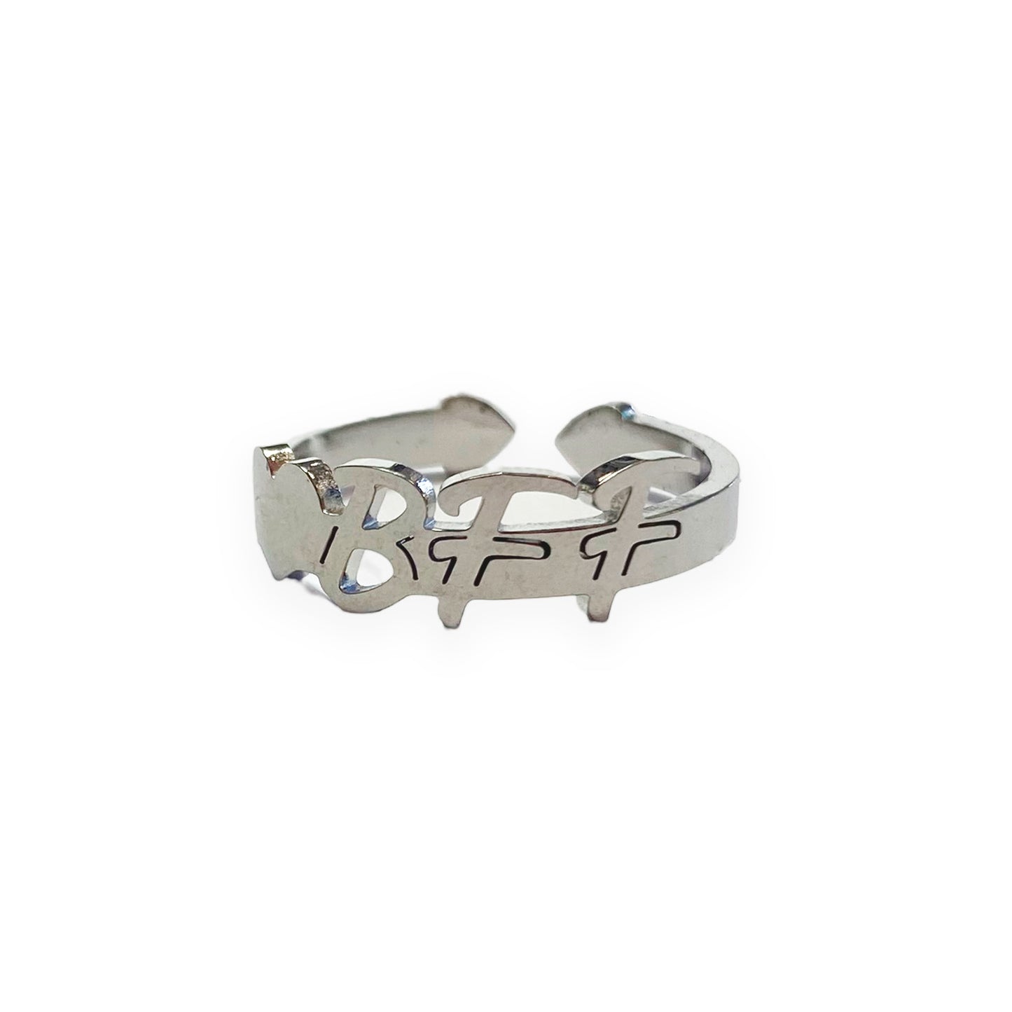 Anillo Best Friends Forever (BBF), ajustable, de acero inoxidable