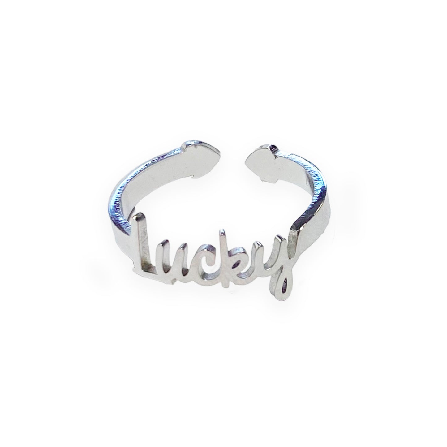 Anillo Lucky, ajustable, de acero inoxidable