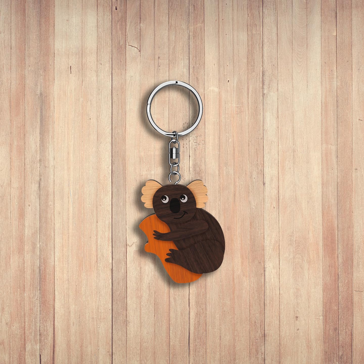 Llavero de madera con forma de Koala