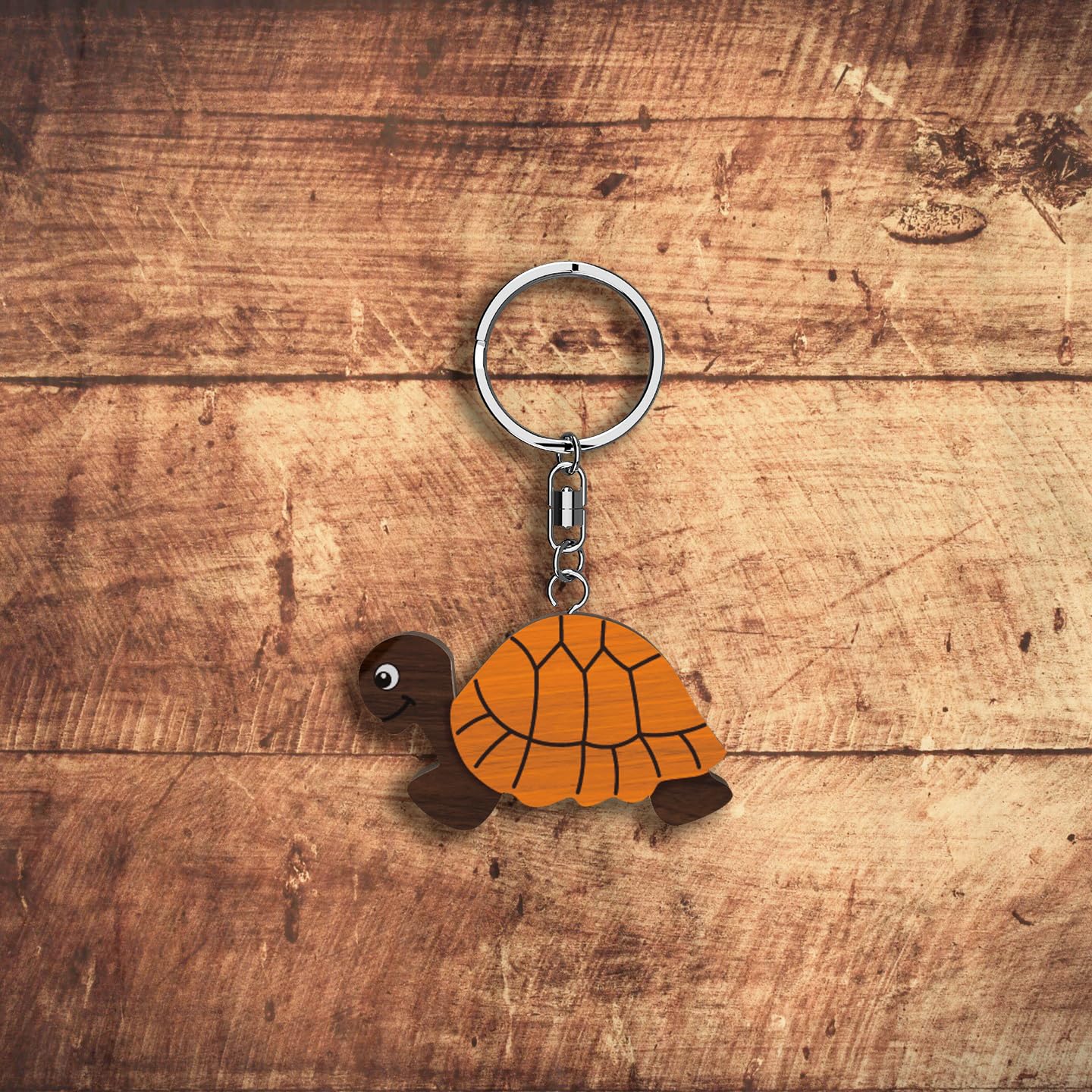 Llavero de madera con forma de Tortuga