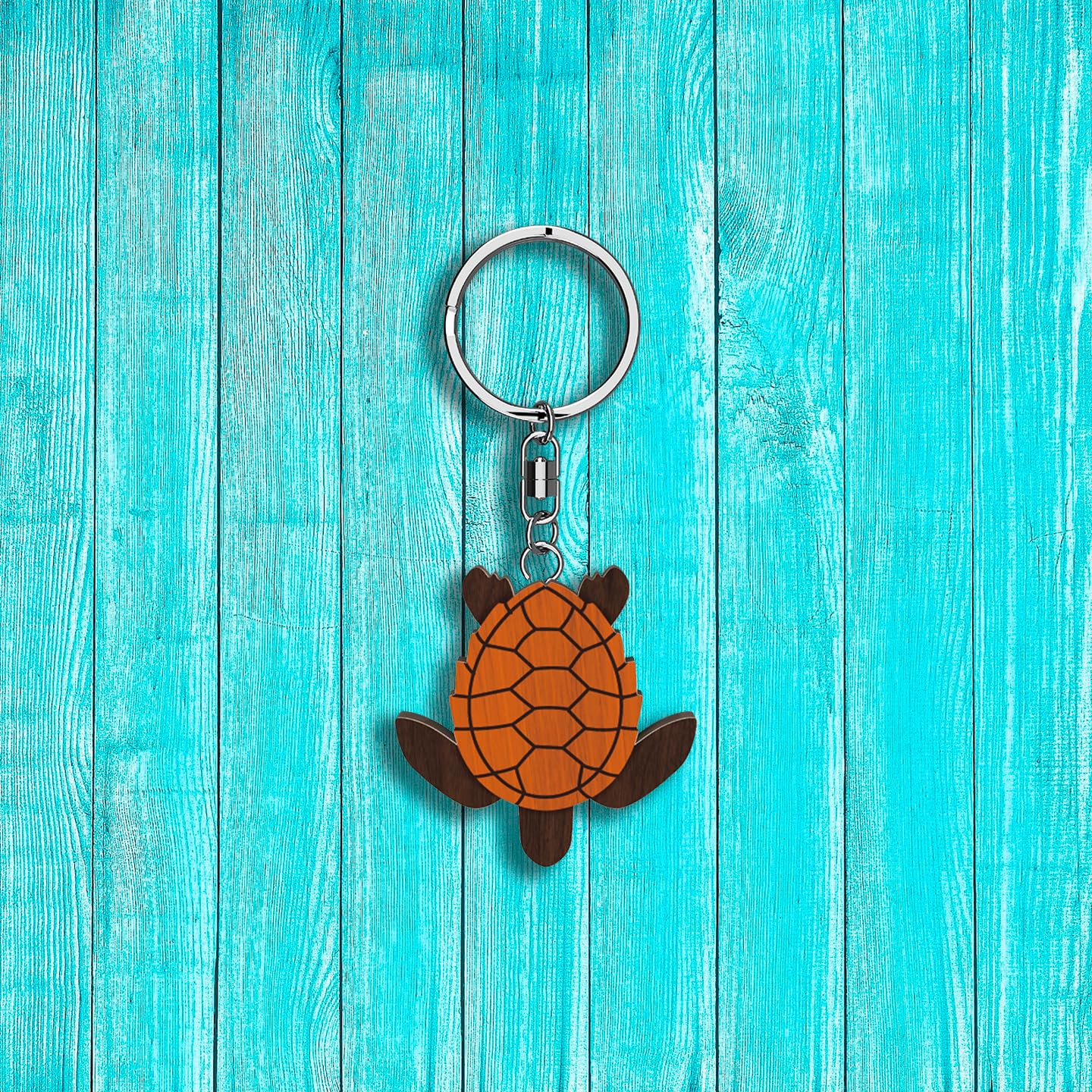 Llavero de madera con forma de Tortuga