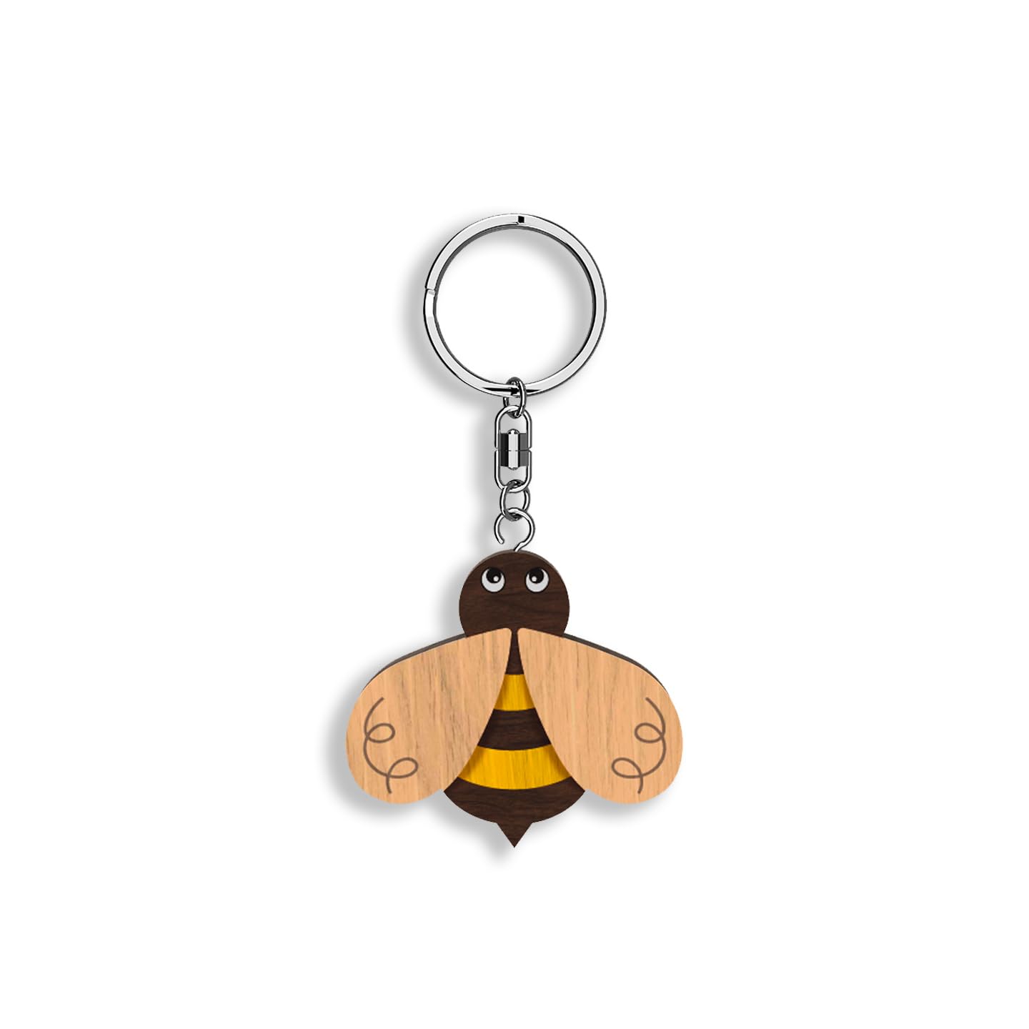 Llavero de madera con forma de Abeja