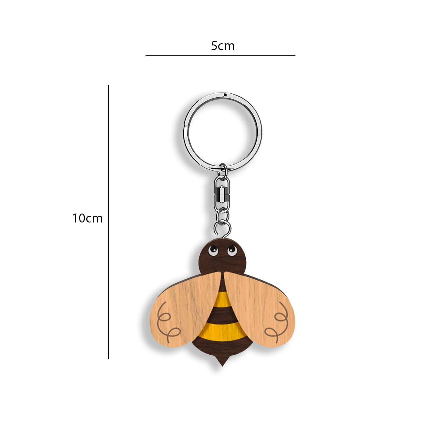 Llavero de madera con forma de Abeja