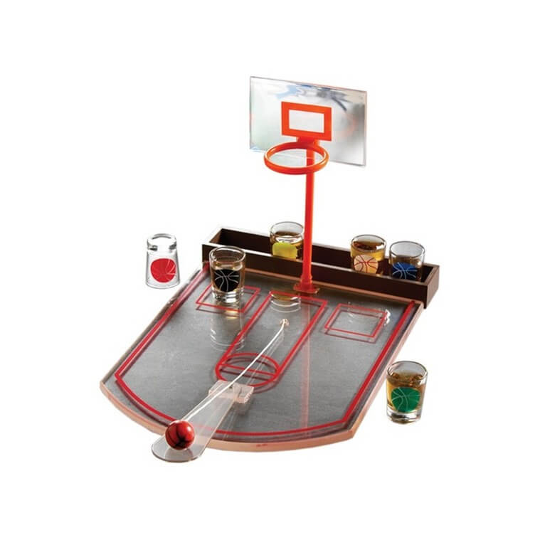 basket de escritorio con chupitos