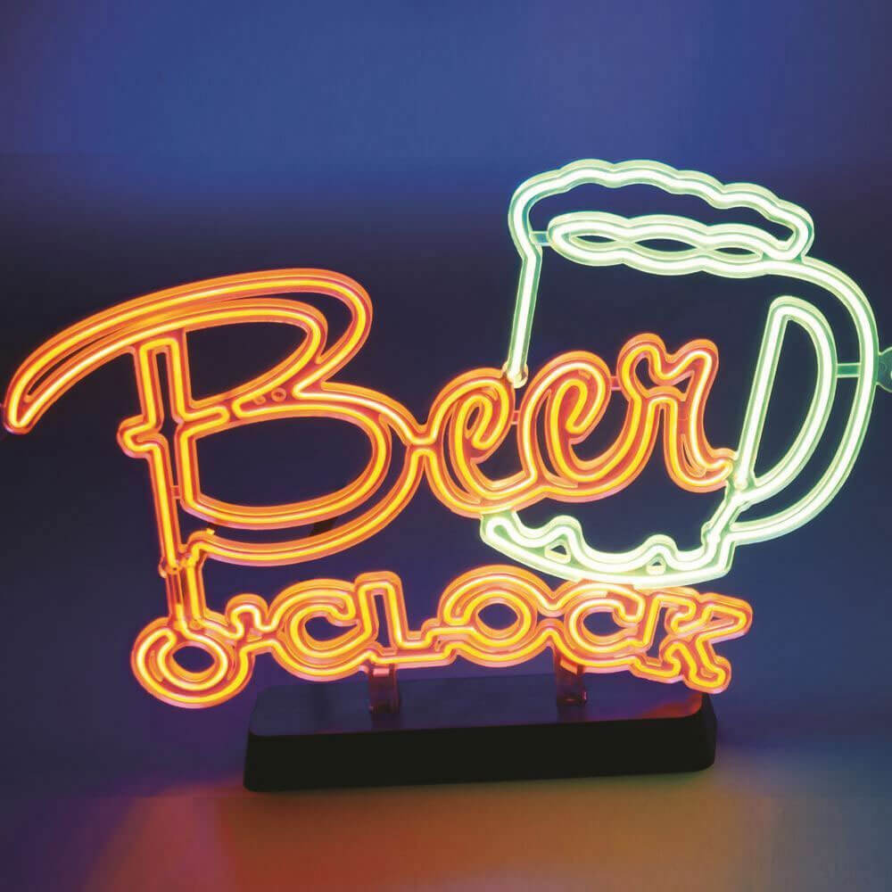 Lámpara electroluminiscente (efecto neón) Beer O'Clock