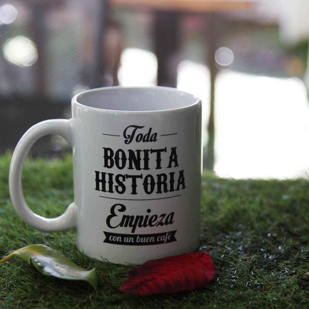 Taza "Toda bonita historia empieza con un buen café"