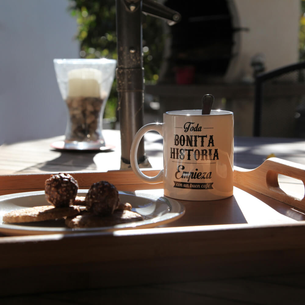 Taza "Toda bonita historia empieza con un buen café"
