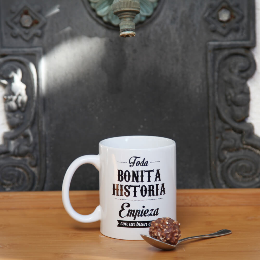 Taza "Toda bonita historia empieza con un buen café"