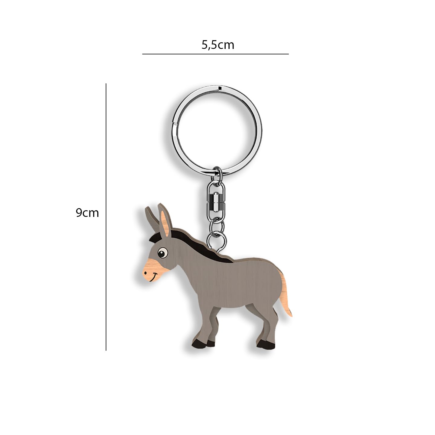 Llavero de madera con forma de Asno (Burro)