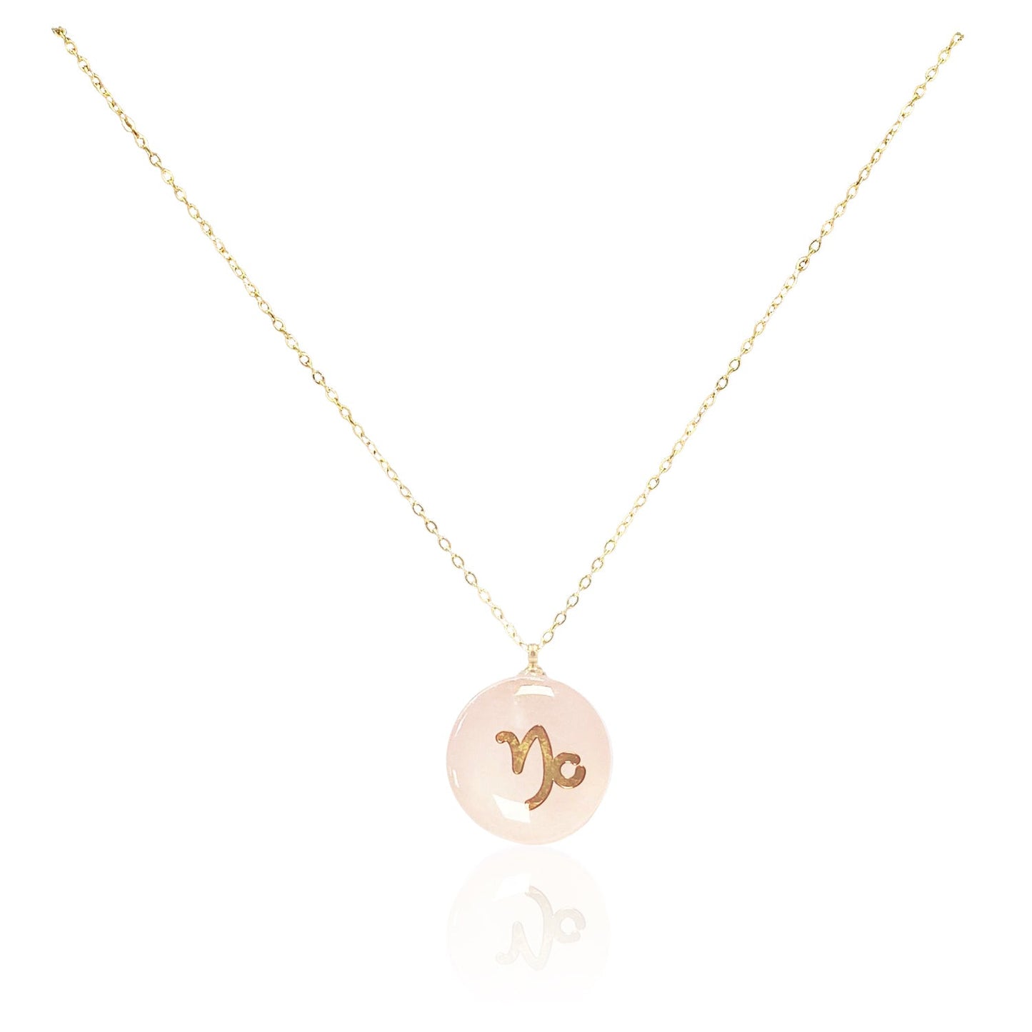 Collar bañado en oro 18K con colgante de piedra natural y signo del Zodíaco