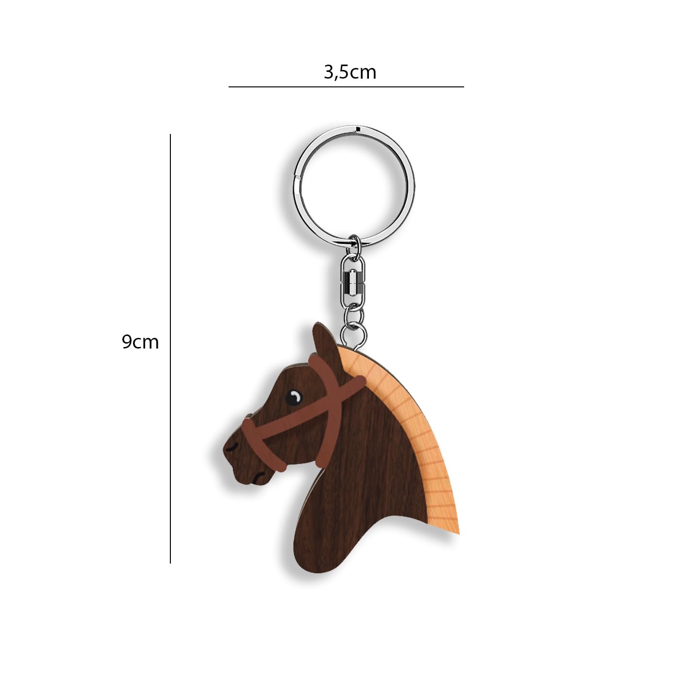 Llavero de madera con forma de Caballo (varios modelos)
