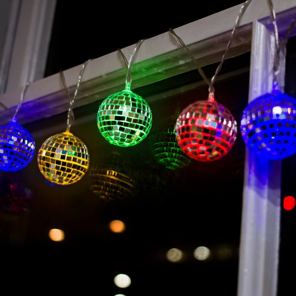 Cadena de luces Bola espejos Disco