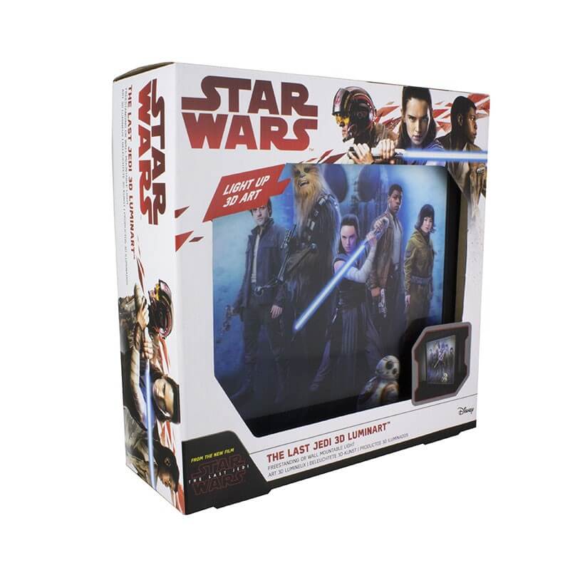 Caja luminosa 3D Los últimos Jedi Star Wars