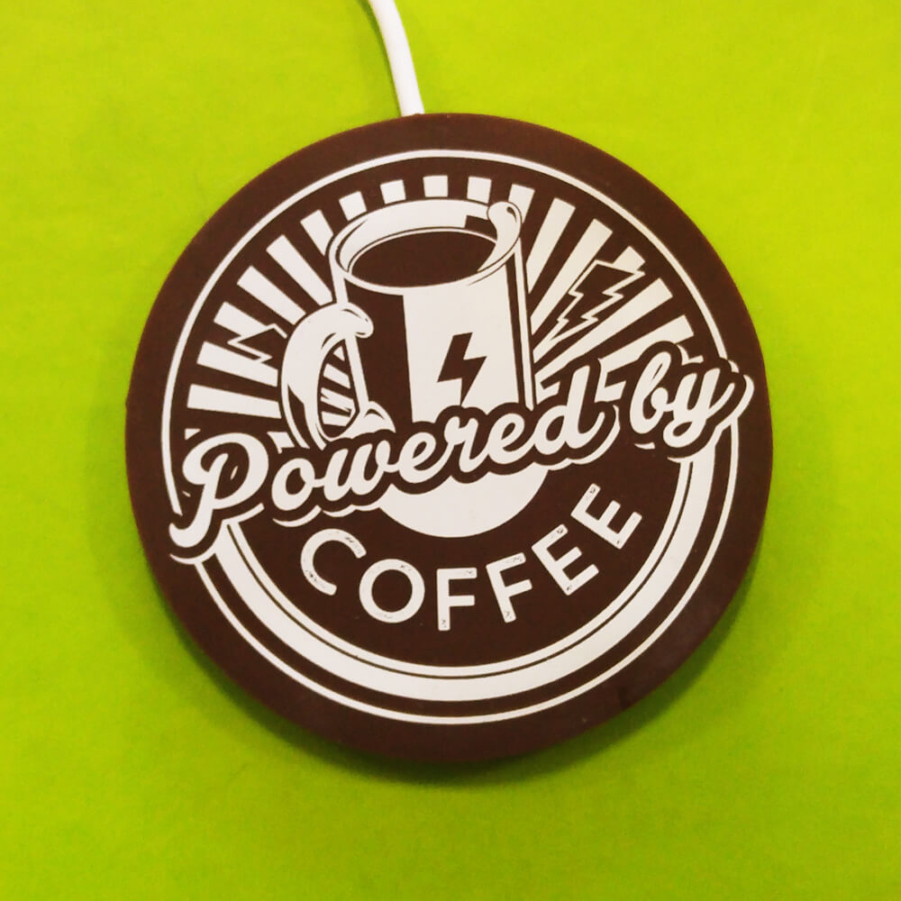 Calienta tazas USB: Powered by Coffee