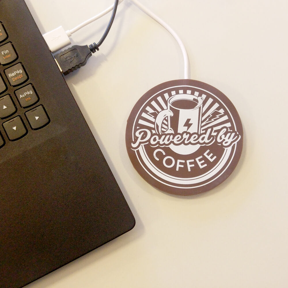 Calienta tazas USB: Powered by Coffee