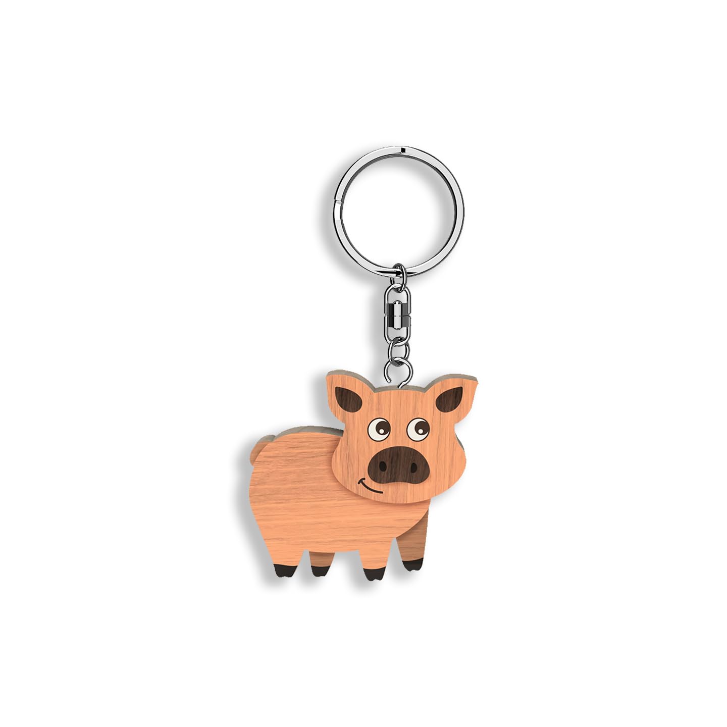 Llavero de madera con forma de Cerdito