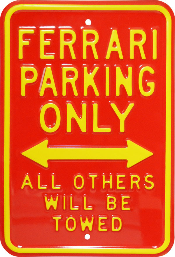 Placa decorativa de acero "Ferrari Parking only"