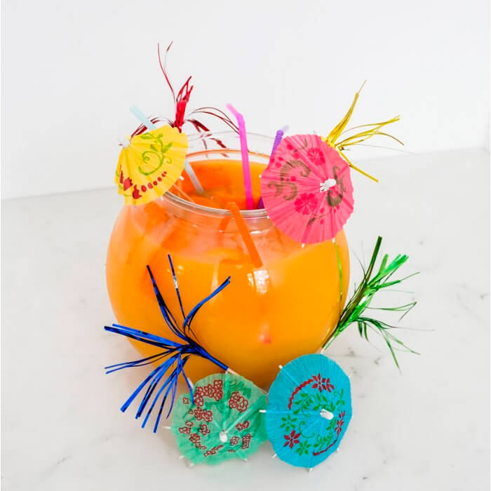 Set Cocktail pecera con pajitas y adornos