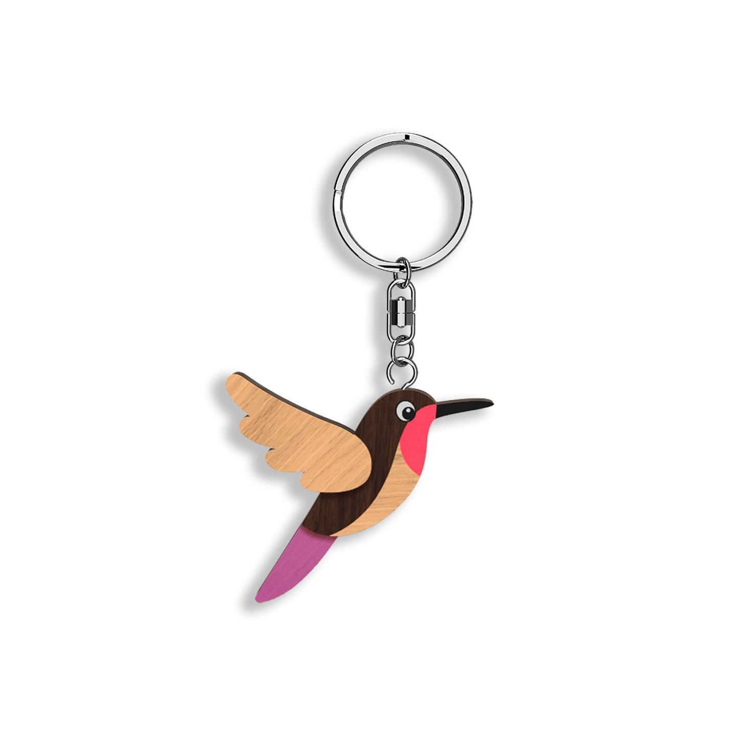 Llavero de madera con forma de Colibrí