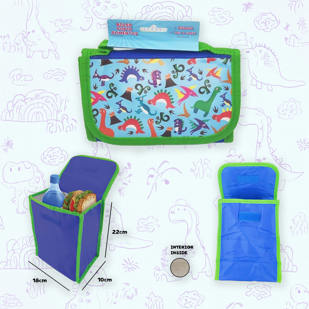 Bolsa térmica infantil porta alimentos Dinosaurios