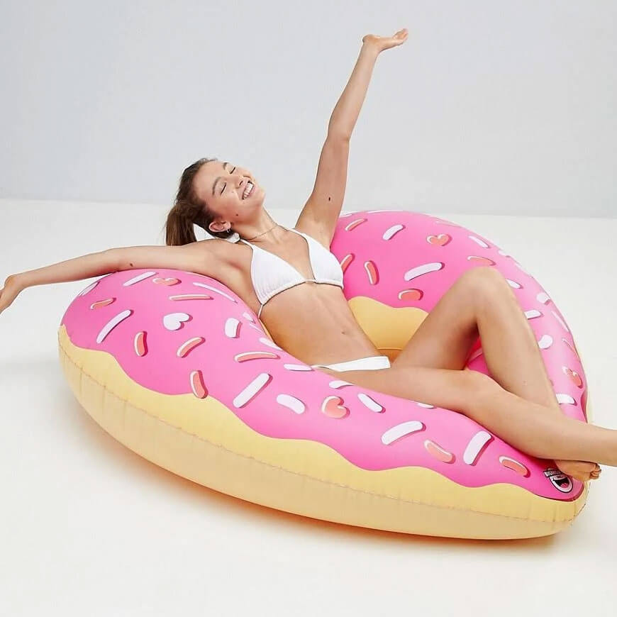 Flotador Donut rosa Gigante con forma de Corazón