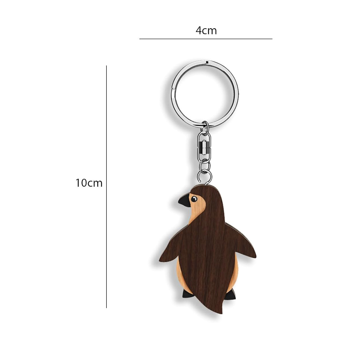 Llavero de madera con forma de Pingüino
