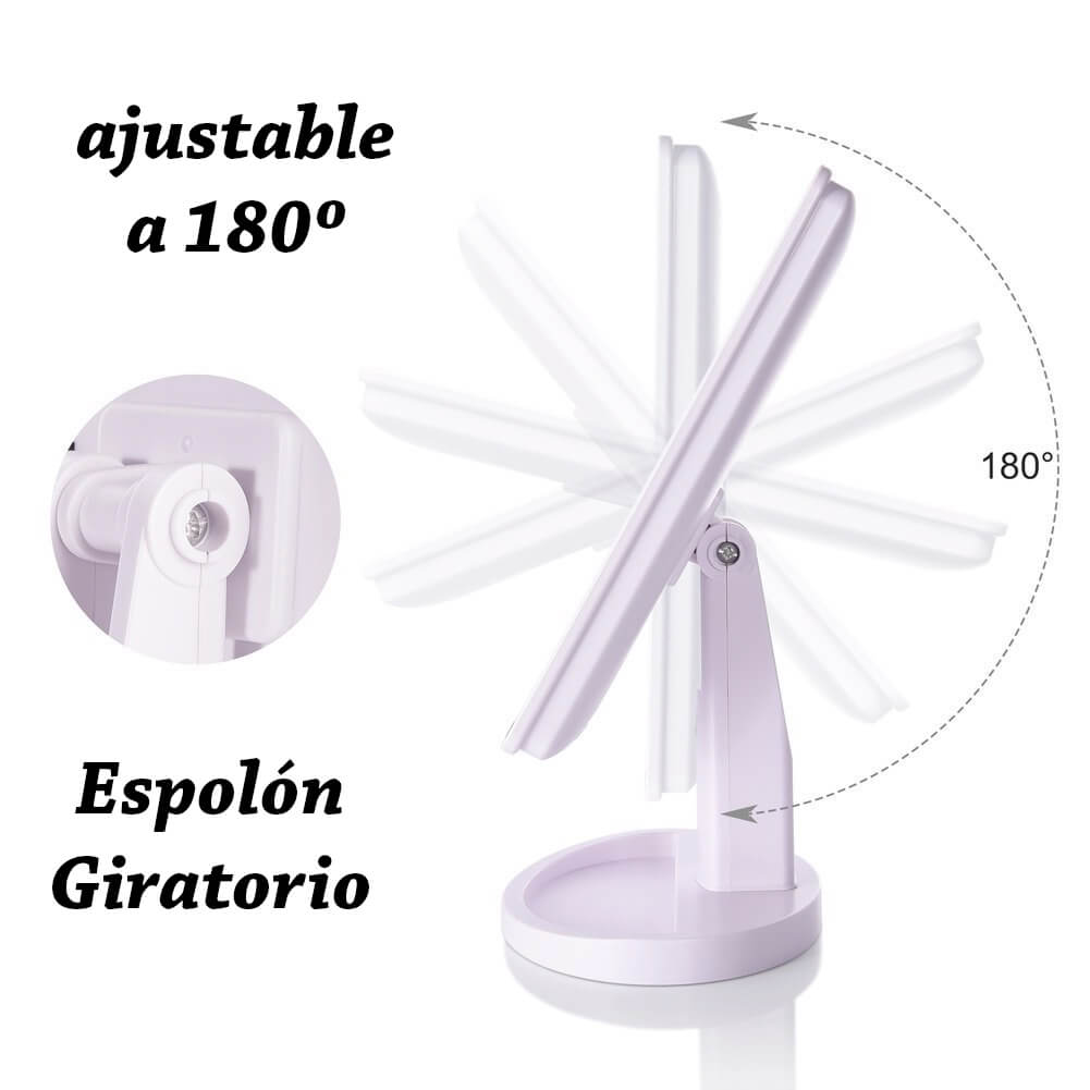 Espejo tocador luces regulables con espejo lupa x10
