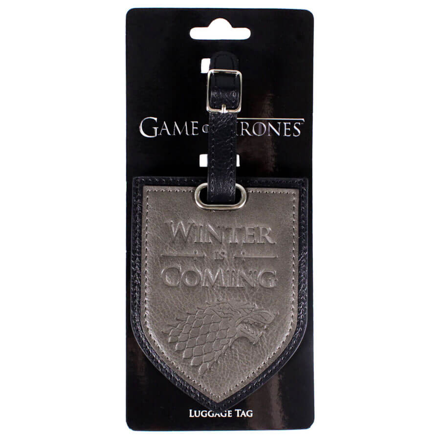 Etiqueta para maleta lobo Huargo winter is Coming. De la casa Stark