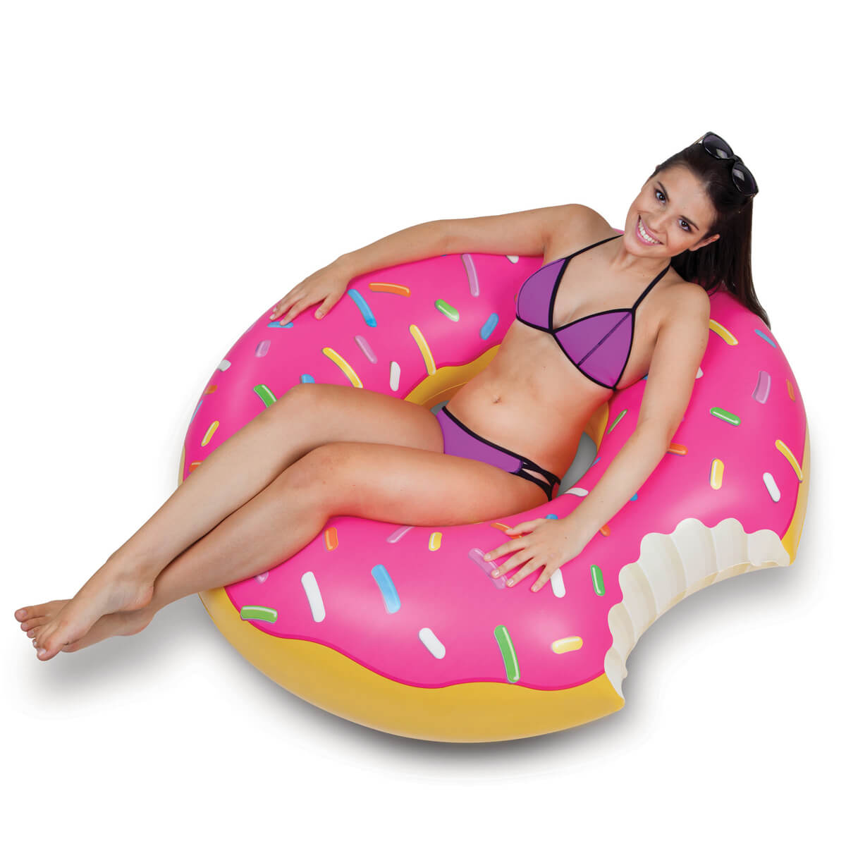 Flotador donut gigante chocolate rosa