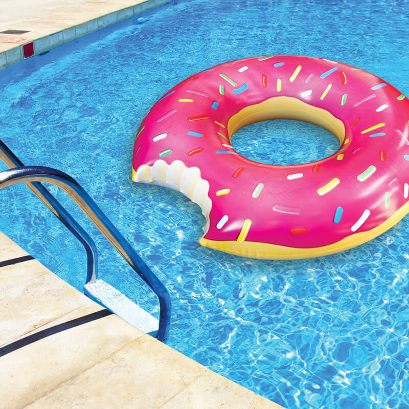 Flotador donut gigante chocolate rosa