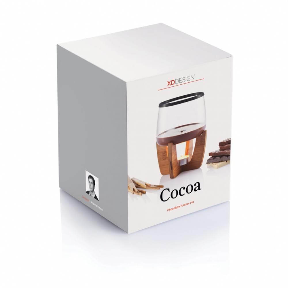 Set de Fondue de chocolate diseño "Cocoa" con vela