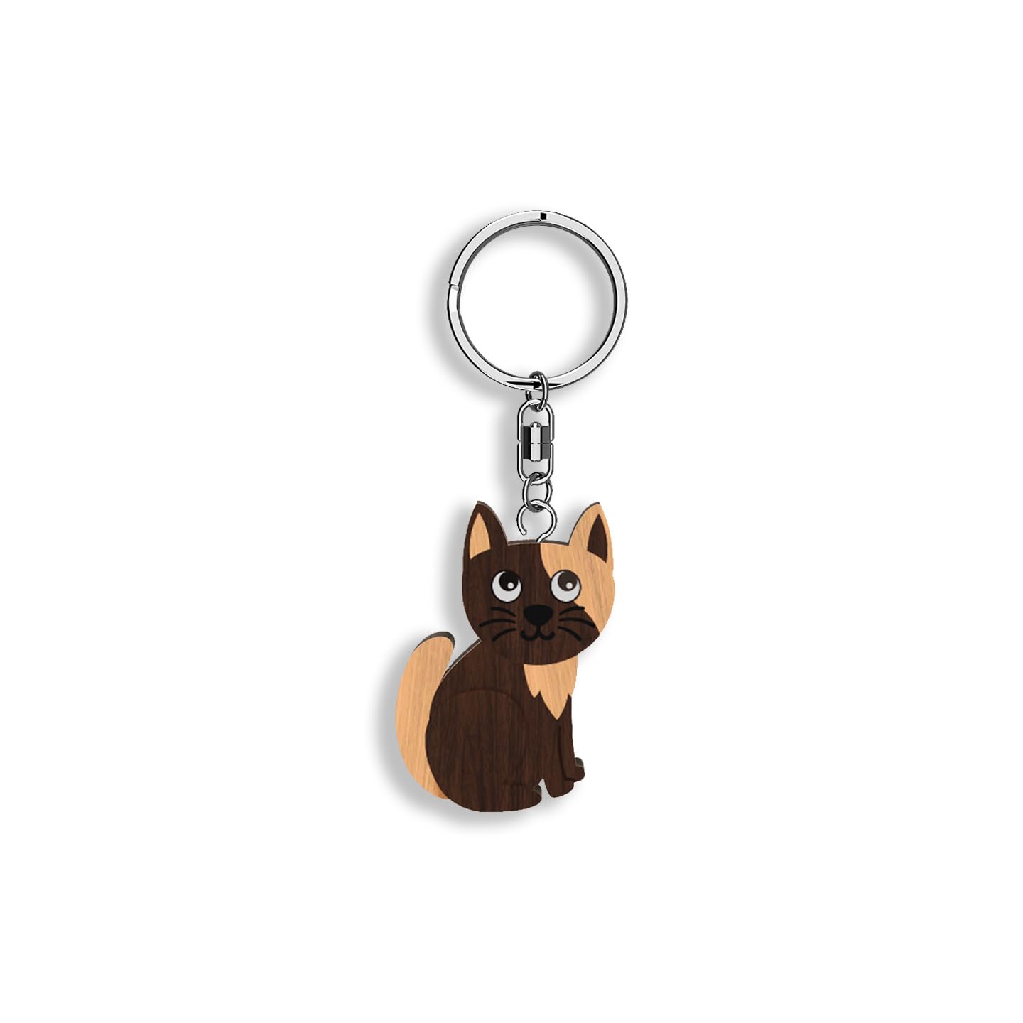 Llavero de madera con forma de Gato (varios modelos)