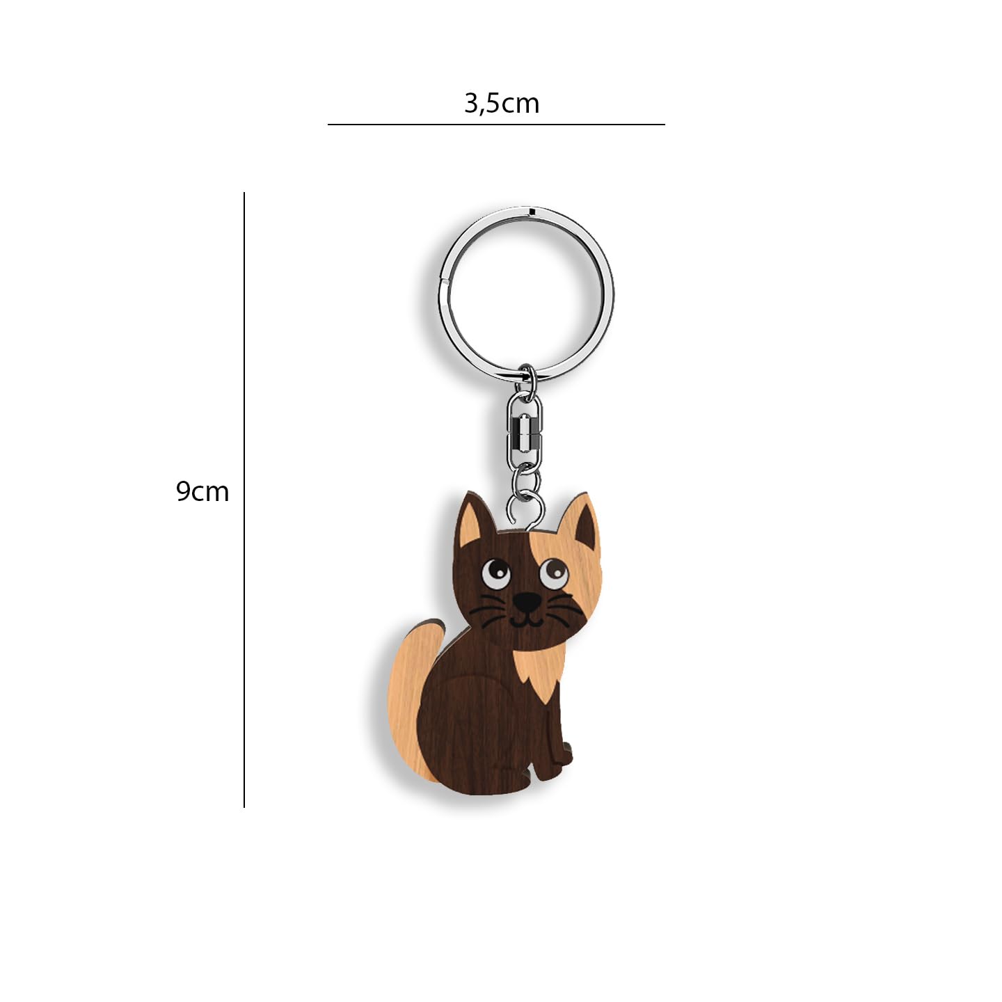 Llavero de madera con forma de Gato (varios modelos)