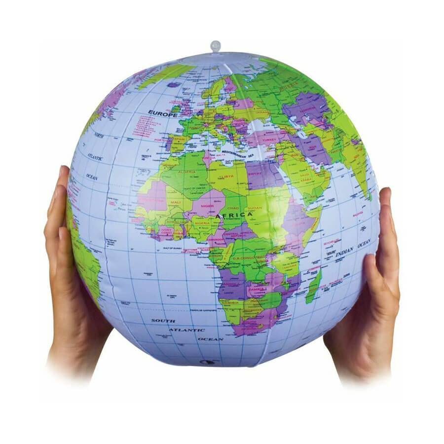 Globo mapa mundi hinchable