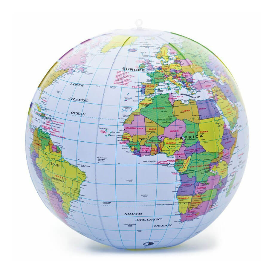 Globo mapa mundi hinchable