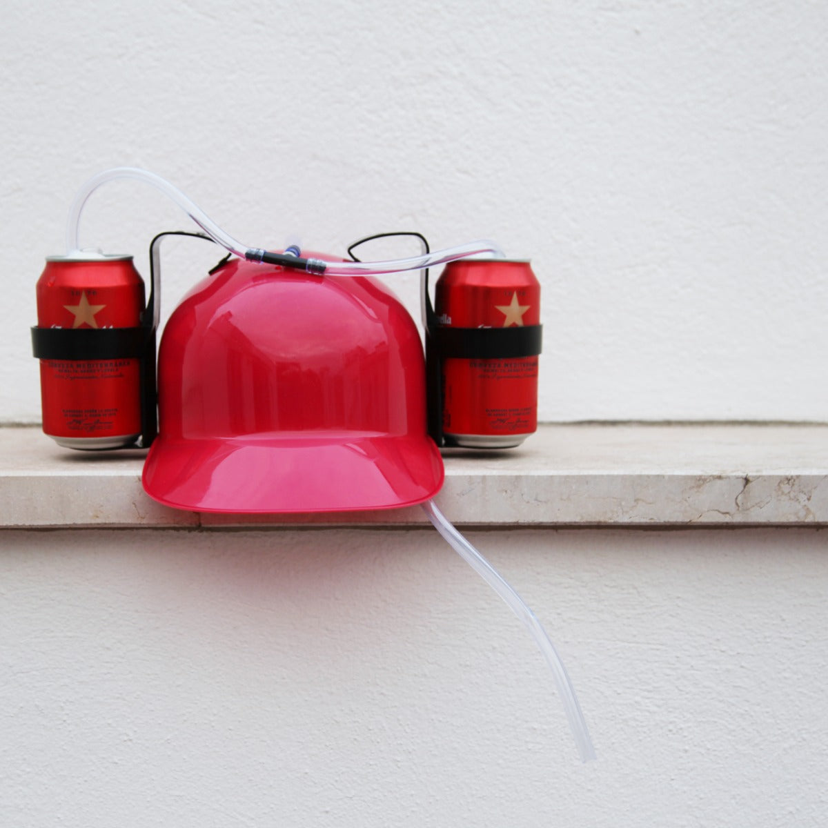 Casco con soporte para bebidas