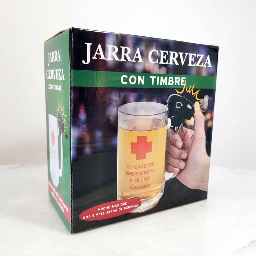 Jarra de cerveza para emergencias con timbre