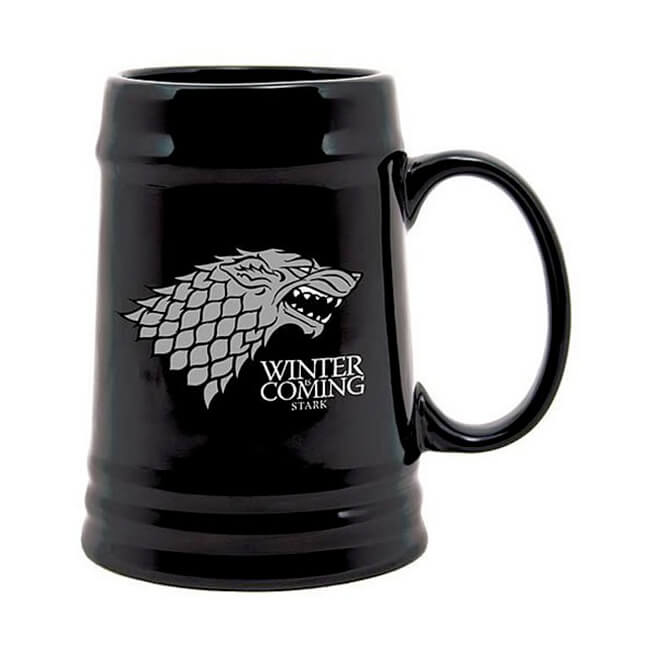 Jarra de cerveza negra Stark Winter is Coming