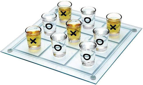 Juego de tres en raya chupitos