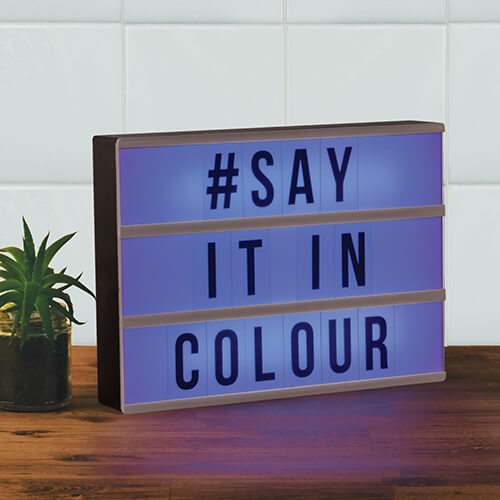 Caja de luz que cambia de color para decorar con mensajes