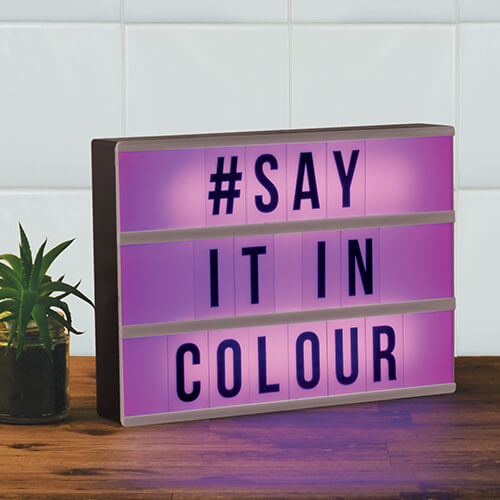 Caja de luz que cambia de color para decorar con mensajes