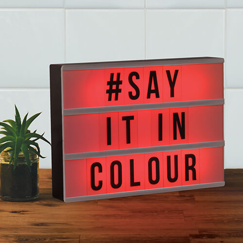 Caja de luz que cambia de color para decorar con mensajes