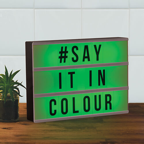 Caja de luz que cambia de color para decorar con mensajes
